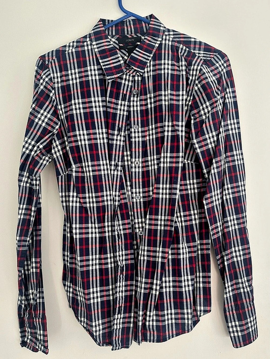 J. Crew Tops - J.Crew The Perfect Shirt in Plaid Button Down Blue & Red